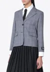 Maison Kitsuné Blue Checked Single-breasted Blazer In Blue