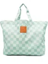 Maison Kitsuné Checkerboard-print Tote Bag In Green