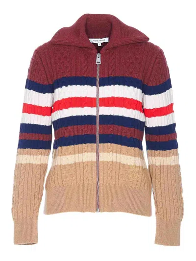 MAISON KITSUNÉ CHERRYWOOD STRIPED KNITTED CARDIGAN