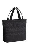 Maison Kitsuné Chevron Quilted Large Tote With Dual Handles And Zip Closure In Black