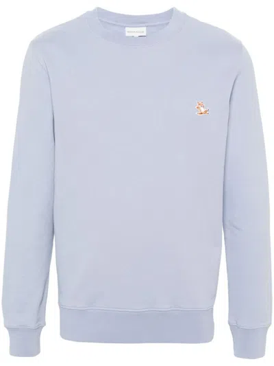 Maison Kitsuné Chillax Fox Cotton Sweatshirt In Clear Blue