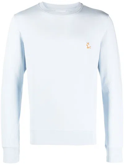 Maison Kitsuné Chillax Fox Cotton Sweatshirt In Clear Blue