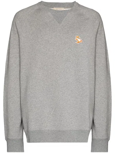 Maison Kitsuné Chillax Fox Logo Cotton Sweatshirt In Grey