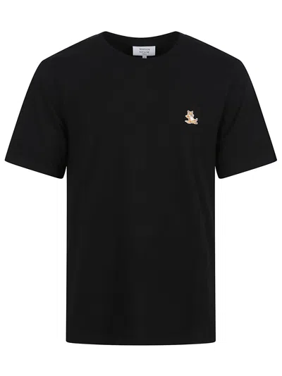 Maison Kitsuné Chillax Fox Patch Regular Tee-shirt In Black
