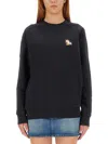 Maison Kitsuné Chillax Fox Patch Classic Sweatshirt In Black