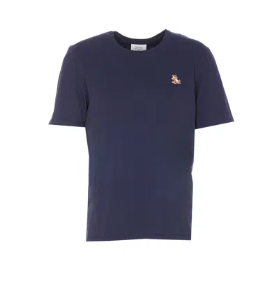 Maison Kitsuné Chillax Fox Patch T-shirt In Eclipse Blue