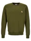Maison Kitsuné Minimalist Olive Green Long-sleeve Crewneck Sweatshirt