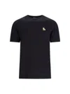 Maison Kitsuné Black T-shirt With Fox Head Patch In Cotton In Black