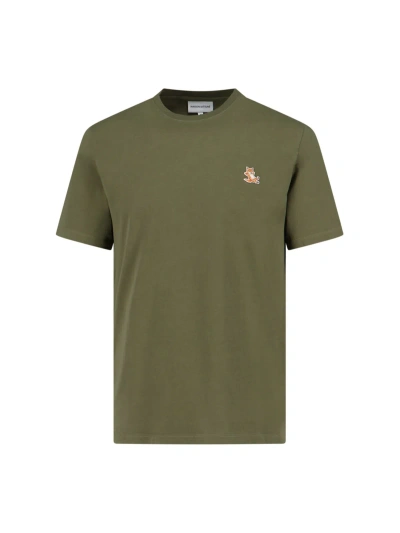 Maison Kitsuné 'chillax Fox' T-shirt In Military Green