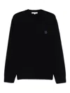 Maison Kitsuné Bold Fox Head Patch Regular Jumper In Lambswool In Blue