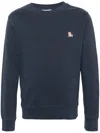 Maison Kitsuné Chillax Patch Cotton Sweatshirt In Blue