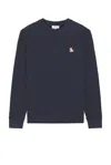 Maison Kitsuné Chillax Fox Patch Cotton Sweatshirt In Black