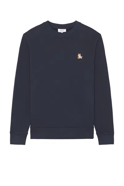 Maison Kitsuné Chillax Fox Patch Cotton Sweatshirt In Black