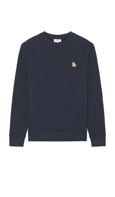 Maison Kitsuné Chillax Patch Regular Sweatshirt In Beat Blue