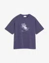 Maison Kitsuné Chillax Print Oversize Tee-shirt In Purple