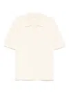 Maison Kitsuné Bold Fox Head Embroidered Knitted Polo In Neutral