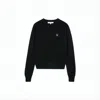 Maison Kitsuné Classic Black Wool Sweater With Embroidered Fox Detail In Black