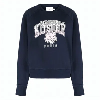 Maison Kitsuné Classic Crew Neck Fox Graphic Sweatshirt In White