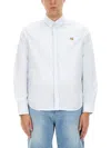 Maison Kitsuné Mini Fox Head Classic Shirt And Blouse Light Blue