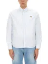 Maison Kitsuné Mini Fox Head Classic Shirt And Blouse Light Blue In Baby Blue