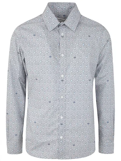 Maison Kitsuné Classic Shirt In Shield Printed Cotton In Gray