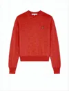 Maison Kitsuné Classic Wool Sweater With Subtle Logo Detail In Red