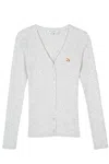 Maison Kitsuné Long-sleeved Knitted Cardigan In Gray
