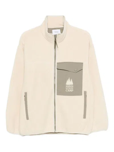 Maison Kitsuné Casual Fleece Zipped Jacket In Neutral