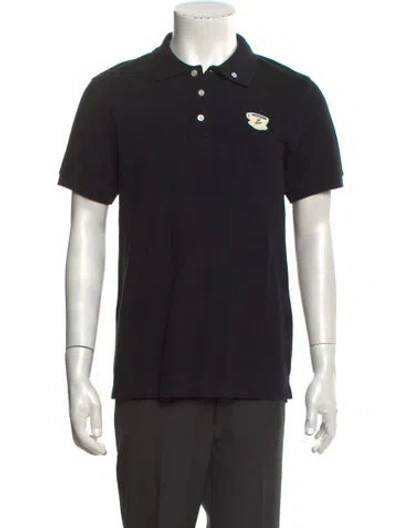 Pre-owned Maison Kitsuné Collar Short Sleeve Polo Shirt In Black