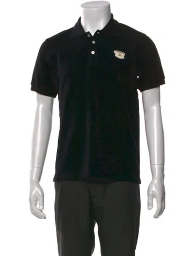 Pre-owned Maison Kitsuné Collar Short Sleeve Polo Shirt In Black