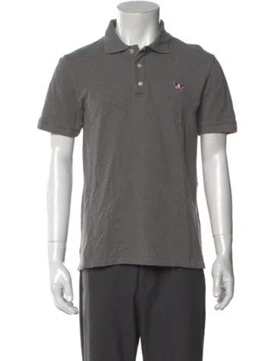 Pre-owned Maison Kitsuné Collar Short Sleeve Polo Shirt In Gray