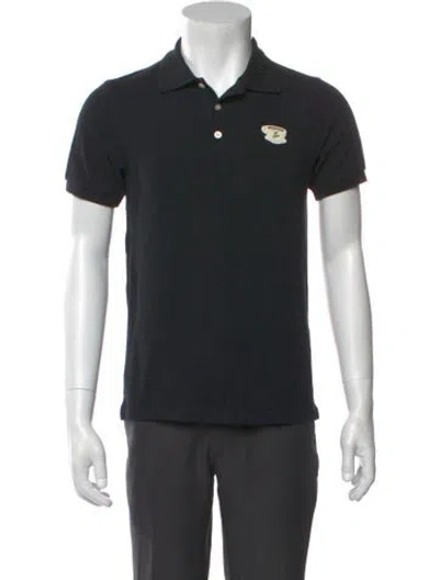 Pre-owned Maison Kitsuné Collar Short Sleeve Polo Shirt W/ Tags In Black