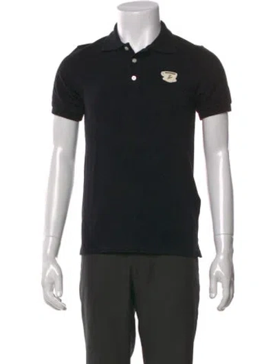 Pre-owned Maison Kitsuné Collar Short Sleeve Polo Shirt W/ Tags In Black