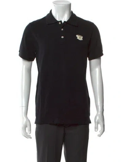 Pre-owned Maison Kitsuné Collar Short Sleeve Polo Shirt W/ Tags In Black
