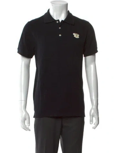 Pre-owned Maison Kitsuné Collar Short Sleeve Polo Shirt W/ Tags In Black
