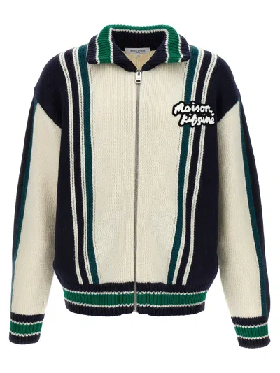 Maison Kitsuné Men's Knit College Blouson For Fw24 In Ecrinkblue