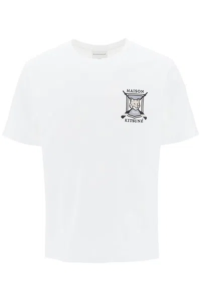 MAISON KITSUNÉ COLLEGE FOX EMBROIDERED T-SHIRT