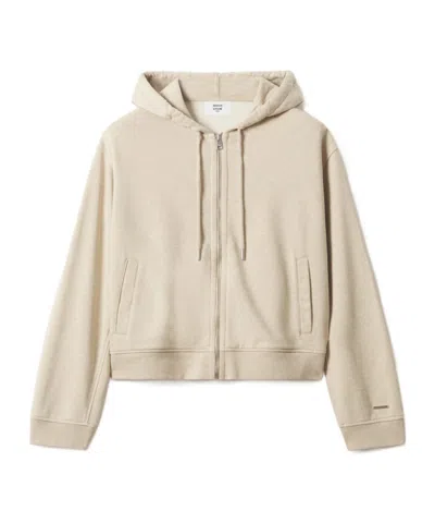 Maison Kitsuné Comfort Zipped Light Fleece Hoodie In Neutral