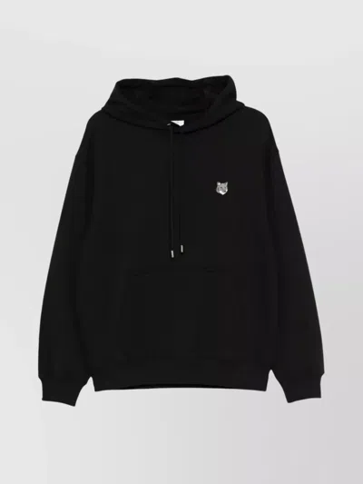 Maison Kitsuné Comfortable Hoodie With Front Pouch Pocket In Black
