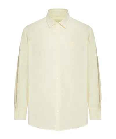 Maison Kitsuné Contour Fox Head-embroidery Cotton Shirt In White