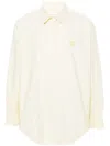 Maison Kitsuné Contour Fox Head-embroidery Cotton Shirt In Yellow
