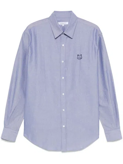 Maison Kitsuné Contour Fox Head Shirt In Blue