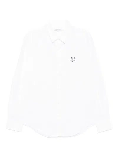 Maison Kitsuné Contour Fox Head Skate Shirt In White