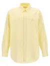 Maison Kitsuné Contour Fox Head-embroidery Cotton Shirt In Yellow
