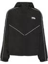 Maison Kitsuné Contrast Piping Hooded Jacket In 黑色