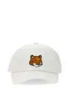 Maison Kitsuné Bold Fox Cotton Baseball Cap In White