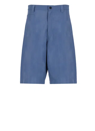 Maison Kitsuné Cotton Bermuda Shorts In Blue