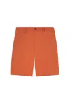 Maison Kitsuné Cotton Bermuda Shorts With Back Logoed Label In Orange