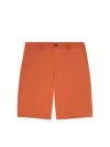 Maison Kitsuné Cotton Bermuda Shorts With Back Logoed Label In Orange