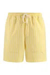 Maison Kitsuné Maison Kitsune Striped Poplin Bermuda Shorts For In Yellow